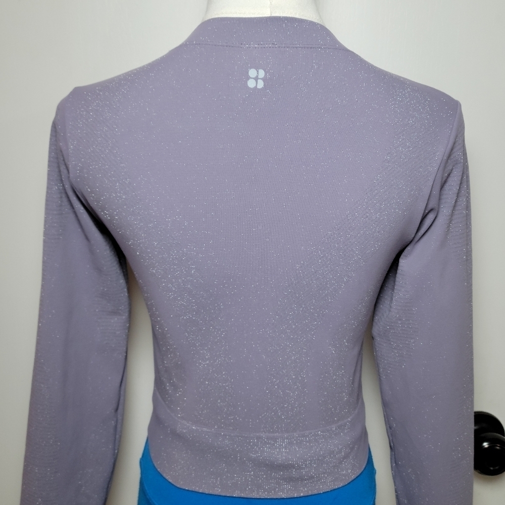 Sweaty Betty Purple Spark Seamless Long Sleeve Workout Top Size 6 - Picture 8 of 11